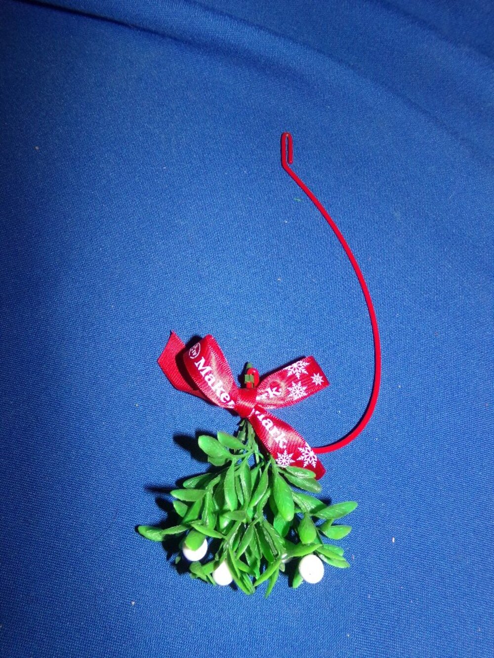 Vintage Marker's Mark Whisky Artificial Christmas Mistletoe Hanger & Ribbon